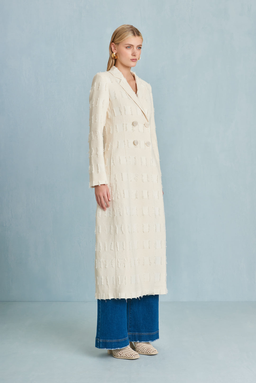 CULT GAIA DILAN COAT IN OFF WHITE MULTI