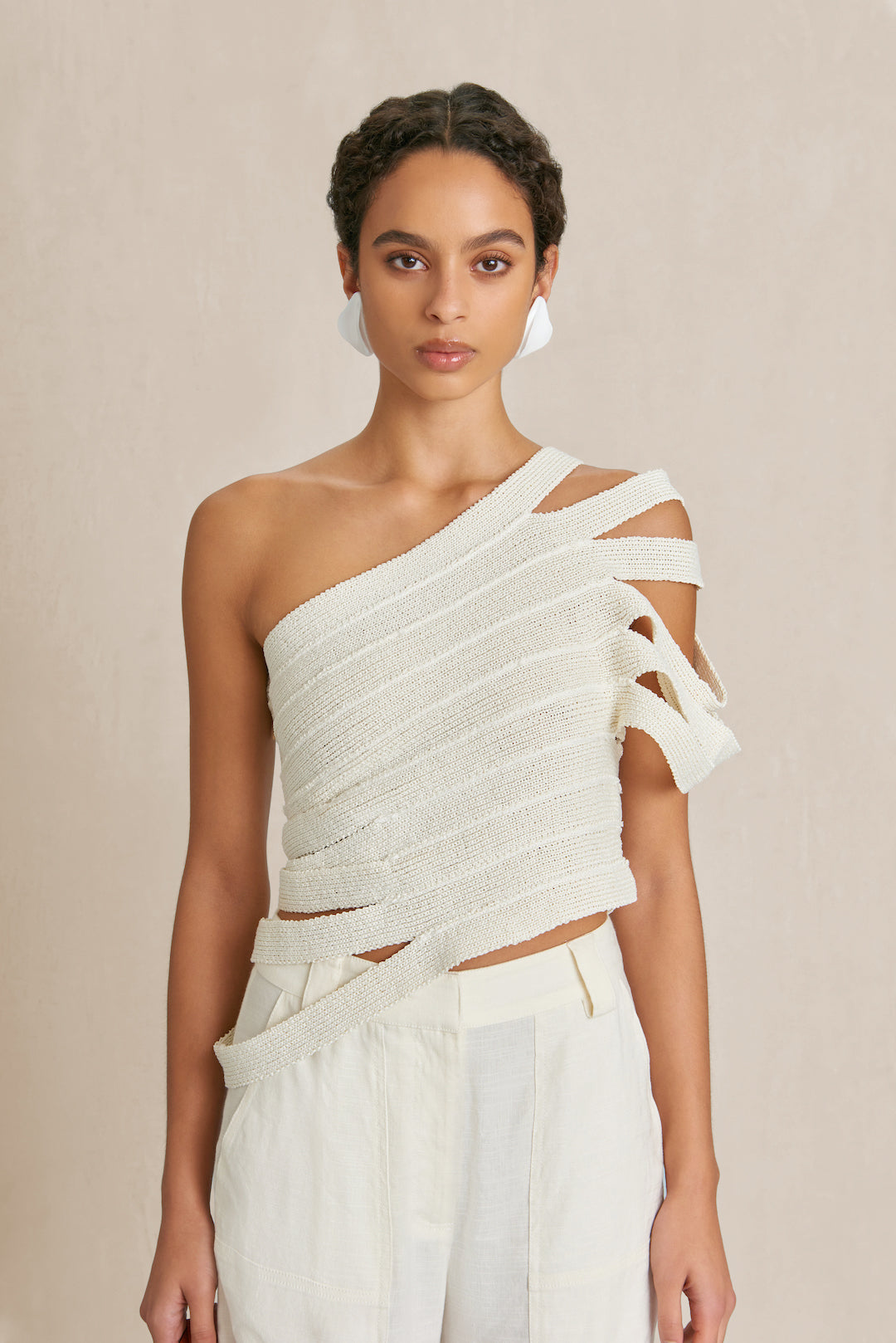 CULT GAIA SASHI KNIT TOP IN OFF WHITE