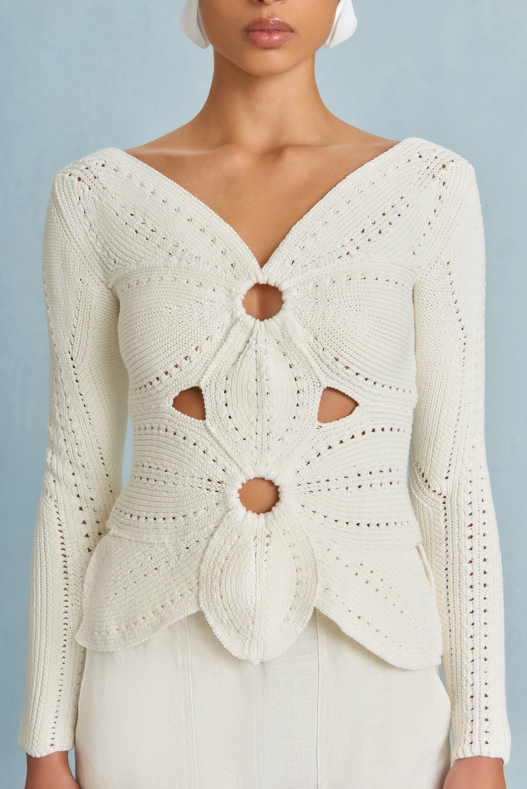 CULT GAIA LULE CROCHET TOP IN OFF WHITE