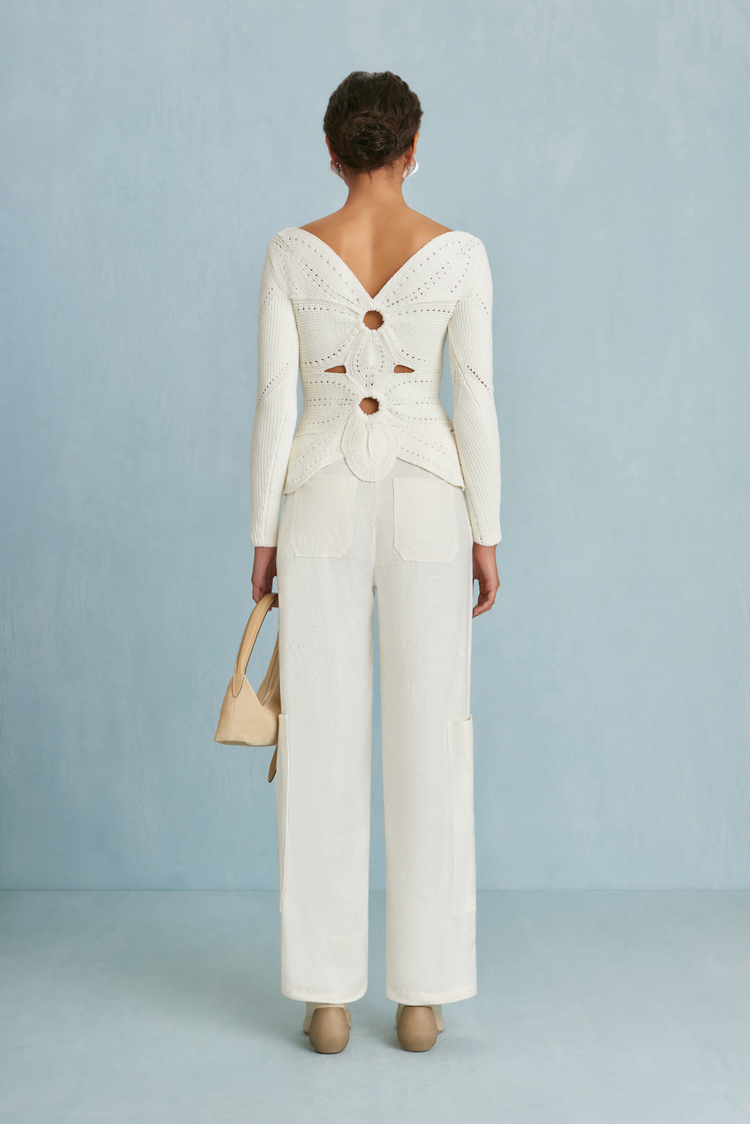 CULT GAIA LULE CROCHET TOP IN OFF WHITE