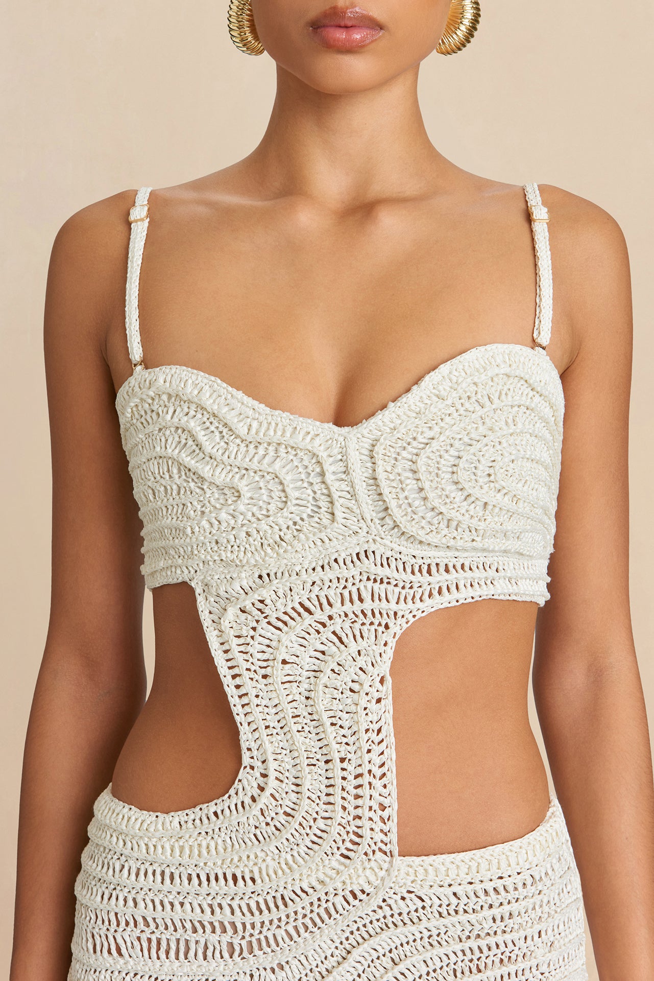 KIRA CROCHET DRESS - OFF WHITE