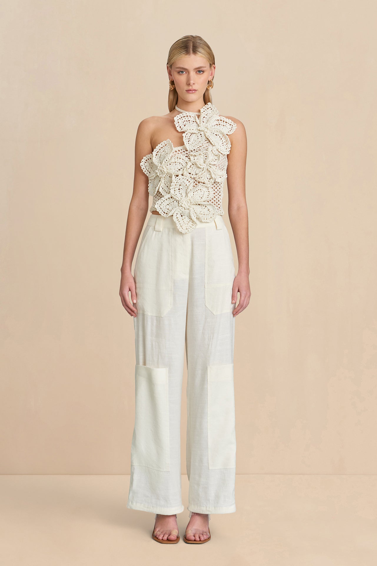 NAZANIN CROCHET TOP - OFF WHITE