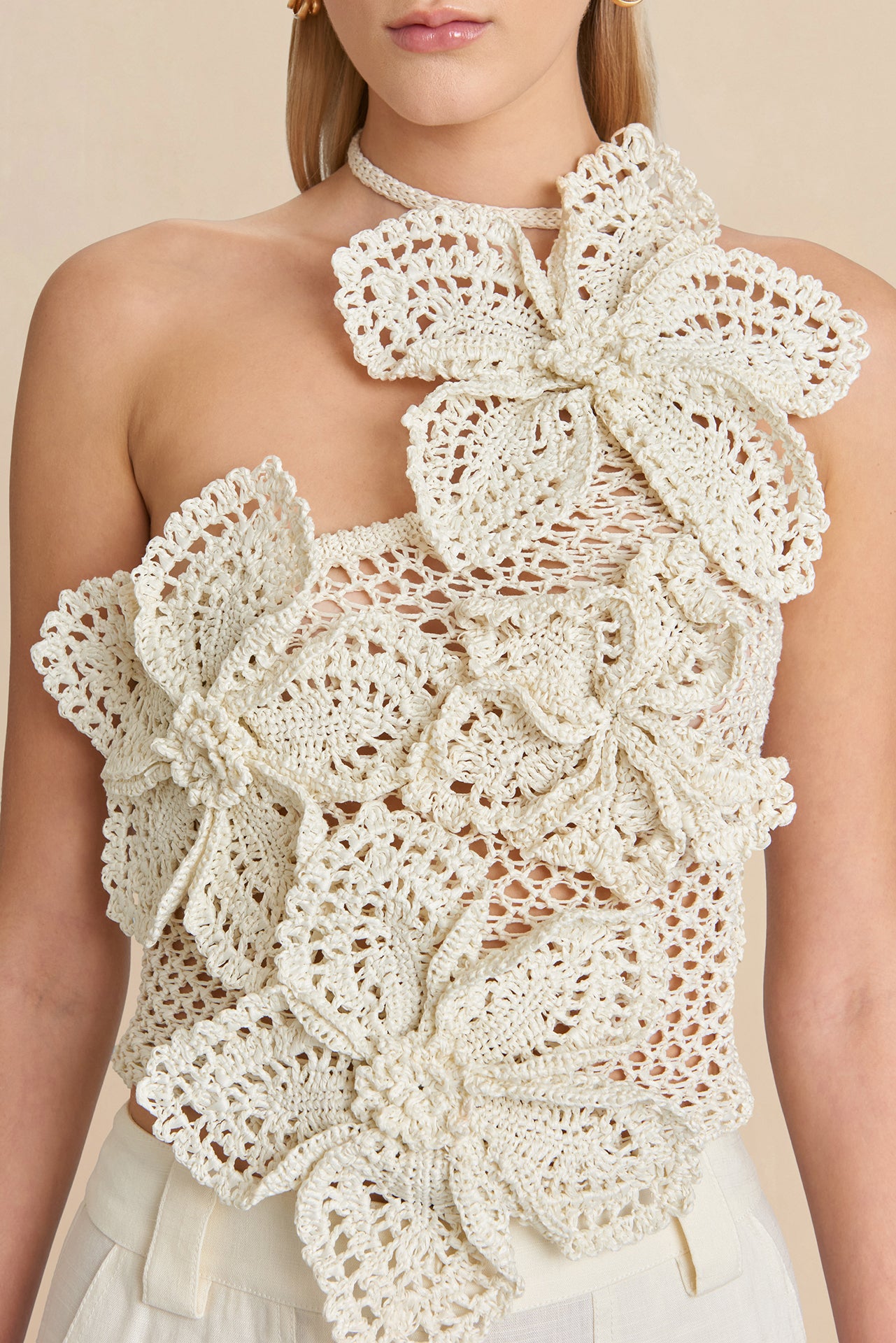NAZANIN CROCHET TOP - OFF WHITE