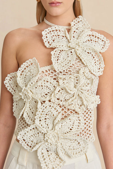 NAZANIN CROCHET TOP - OFF WHITE | NAZANIN CROCHET TOP - OFF WHITE