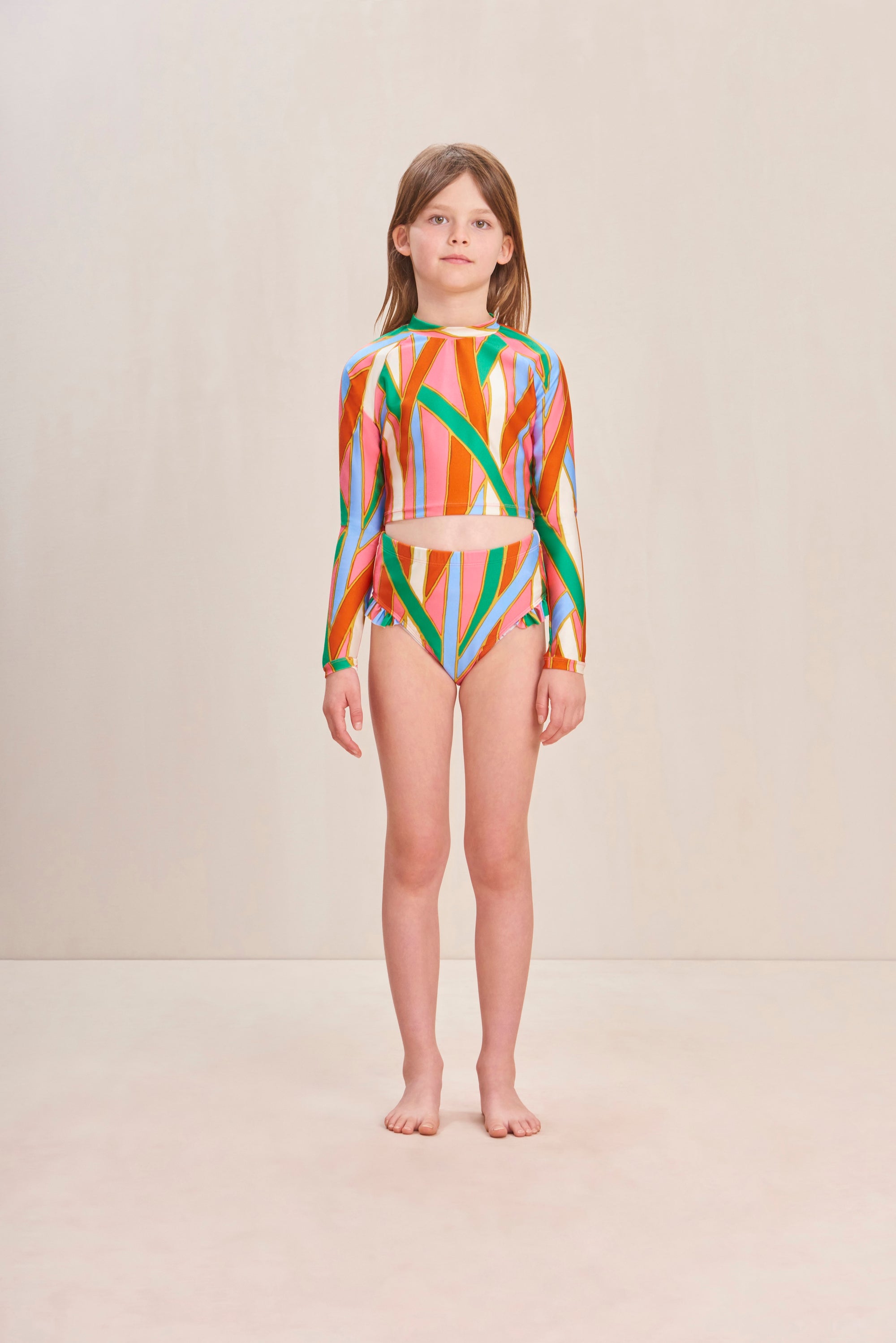 MARY KIDS RASHGUARD SET - VINTAGE STRIPE PRINT