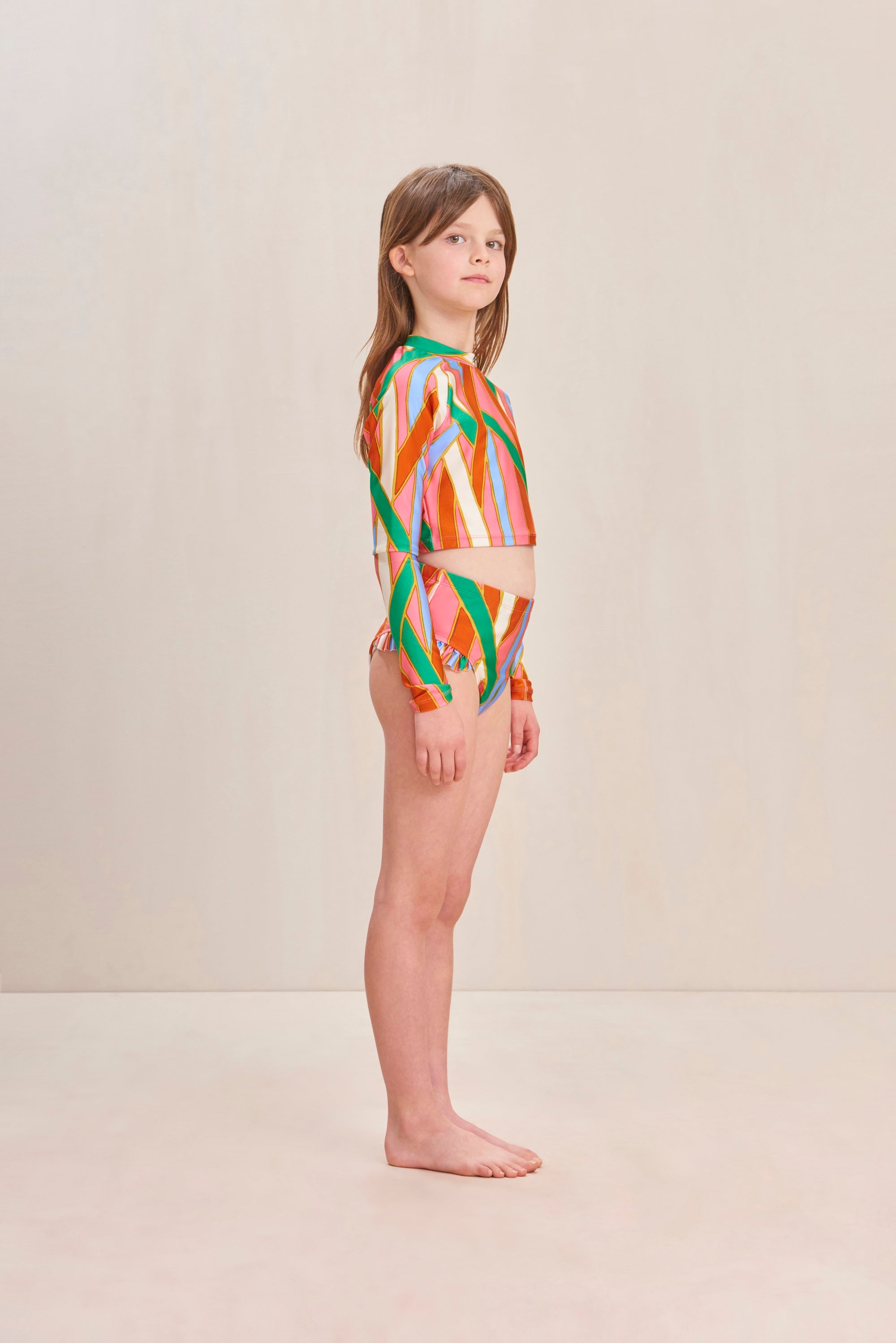 MARY KIDS RASHGUARD SET - VINTAGE STRIPE PRINT