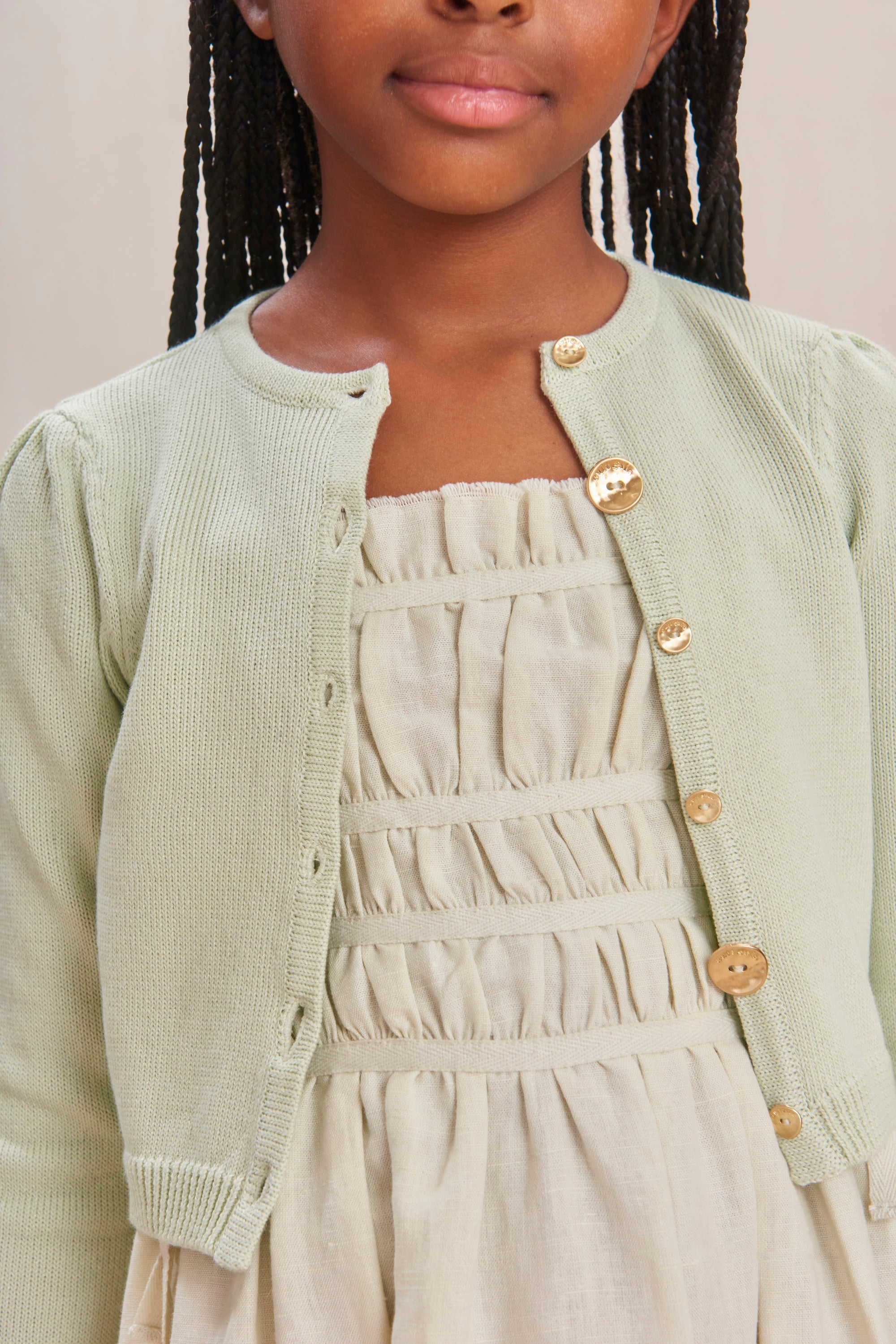 ARKE KIDS CARDIGAN - LIGHT HONEYDEW