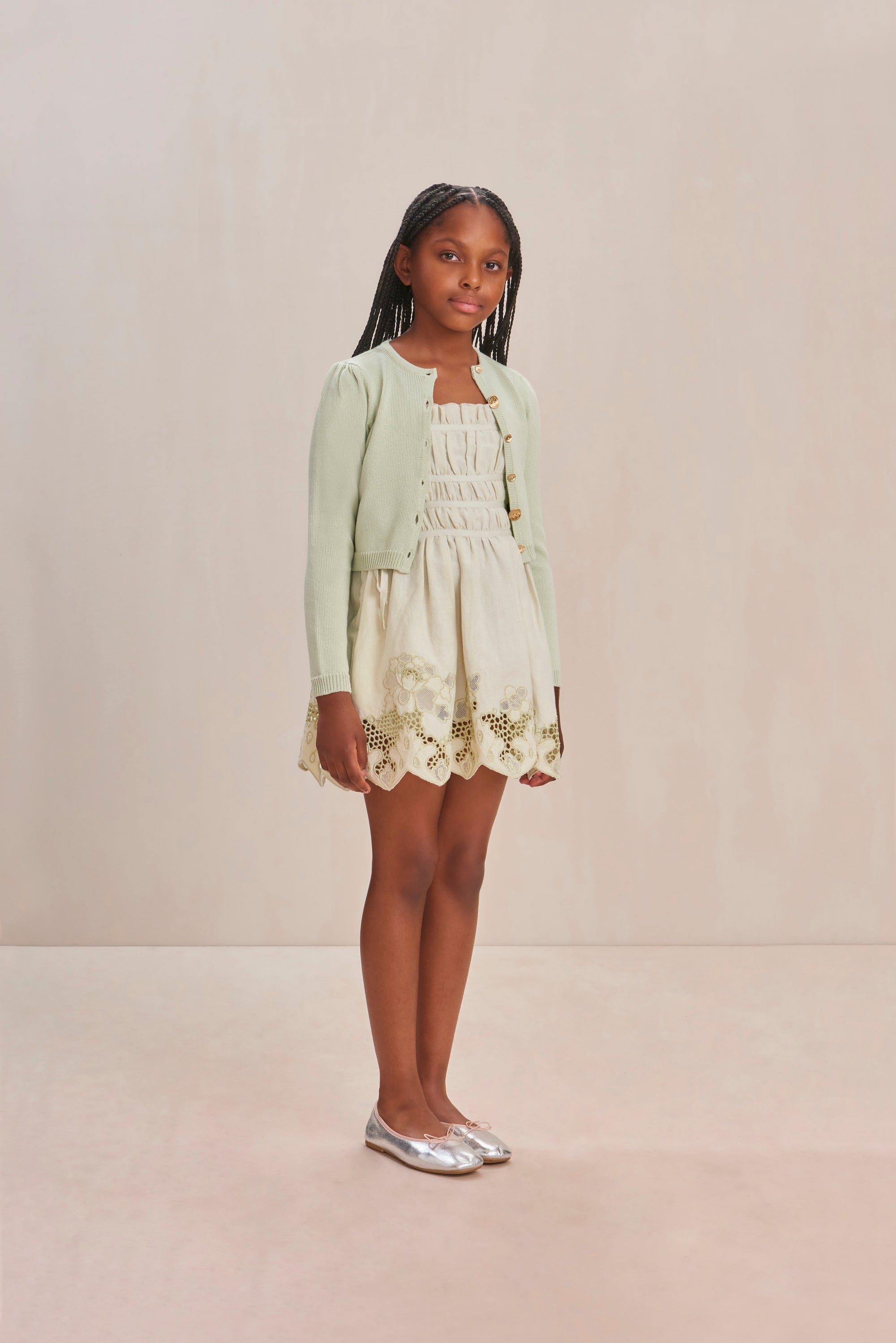 ARKE KIDS CARDIGAN - LIGHT HONEYDEW