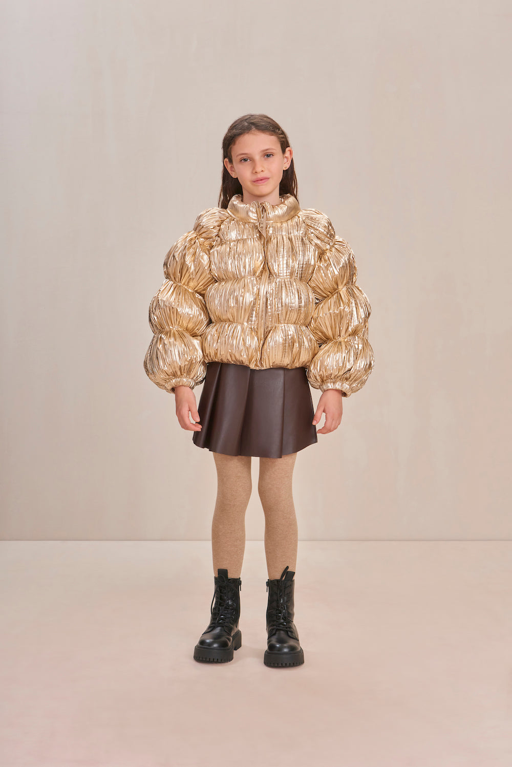 KIDS FRANNIE PUFFER - GOLD FOIL