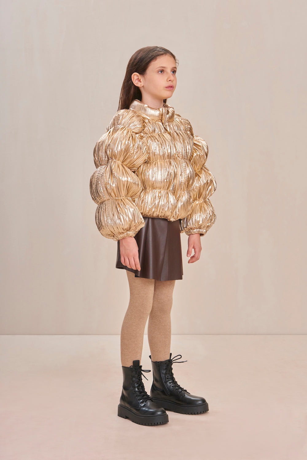 KIDS FRANNIE PUFFER - GOLD FOIL