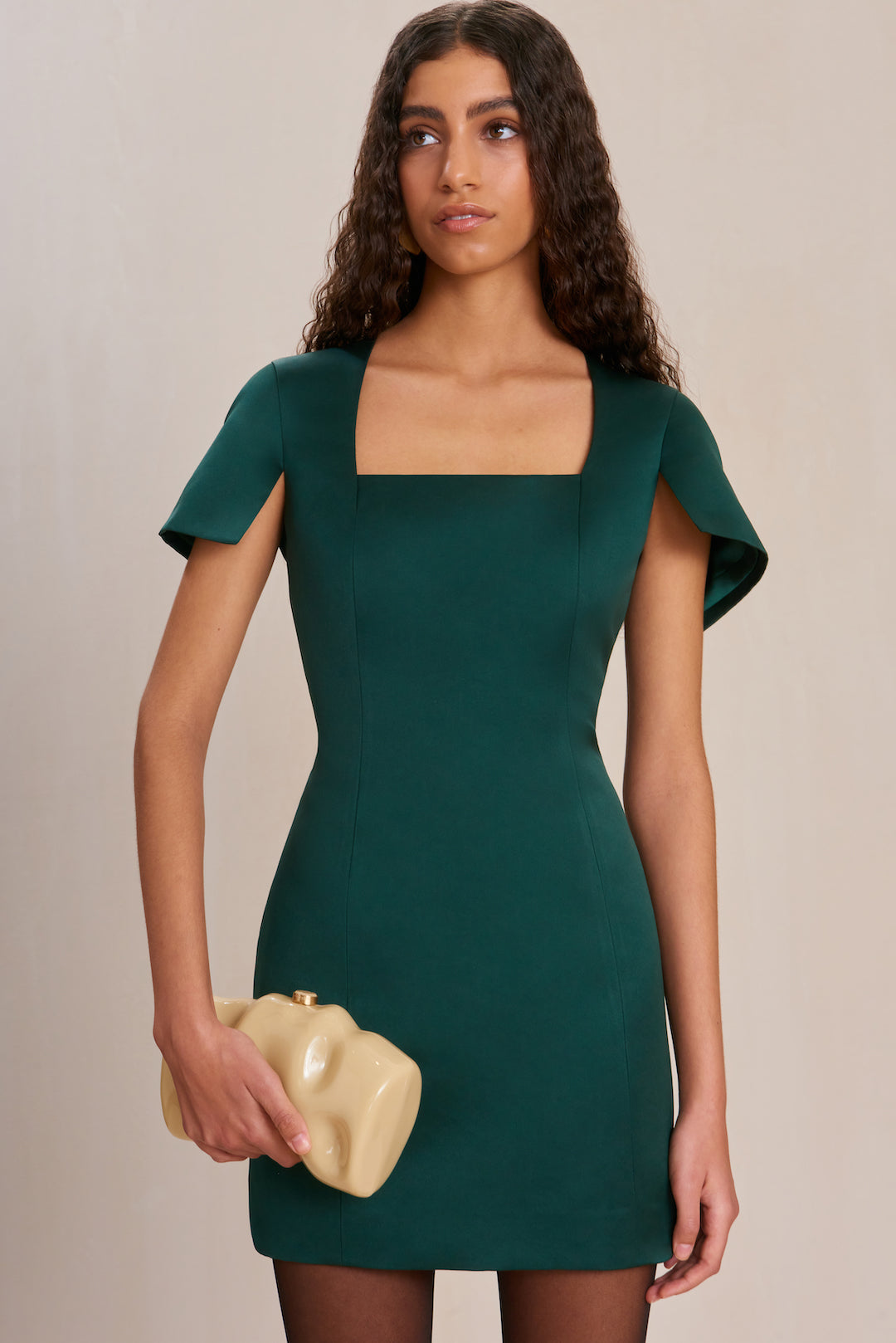 LISA DRESS - FOREST GREEN