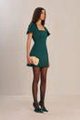 LISA DRESS - FOREST GREEN