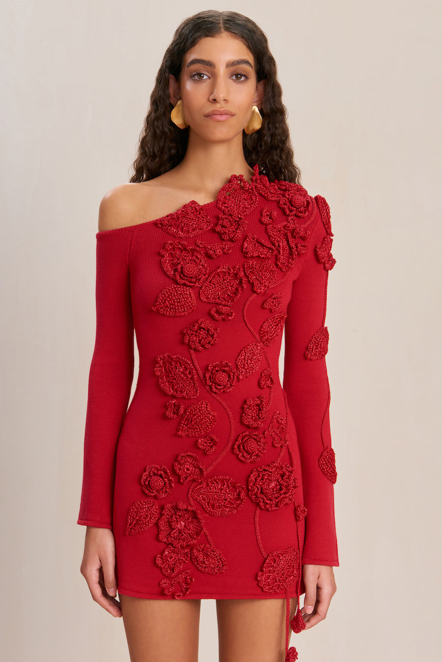 KAELA CROCHET DRESS - MERLOT