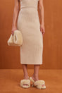 JODIE KNIT SKIRT - OFF WHITE