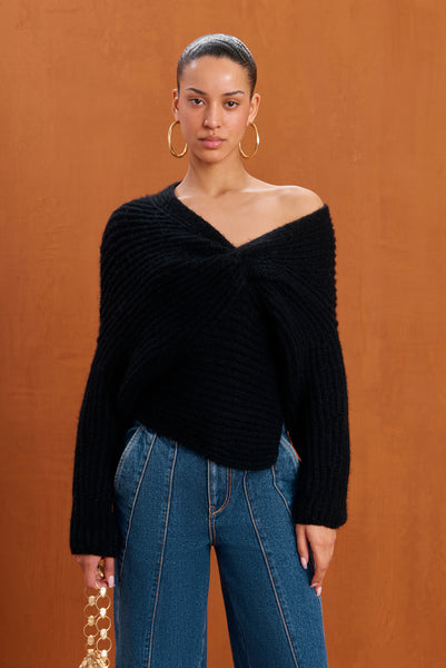 CLANE ANGOLA BACK OPEN KNIT TOPS トップス