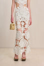 CULT GAIA ACCALIA CROCHET GOWN IN OFF WHITE