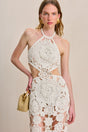 CULT GAIA ACCALIA CROCHET GOWN IN OFF WHITE