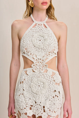 ACCALIA CROCHET GOWN - OFF WHITE