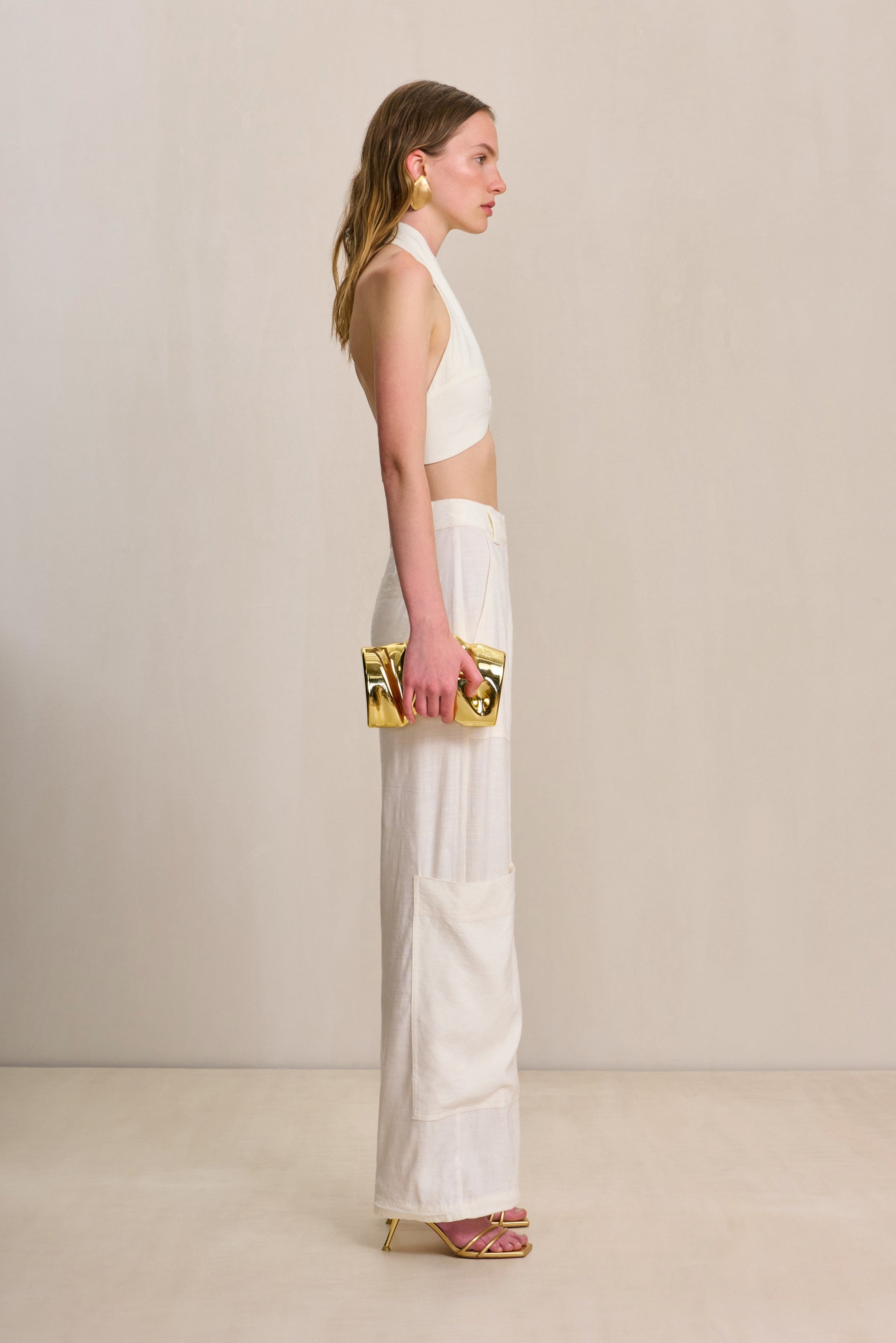 CULT GAIA WYNN PANT IN OFF WHITE LINEN