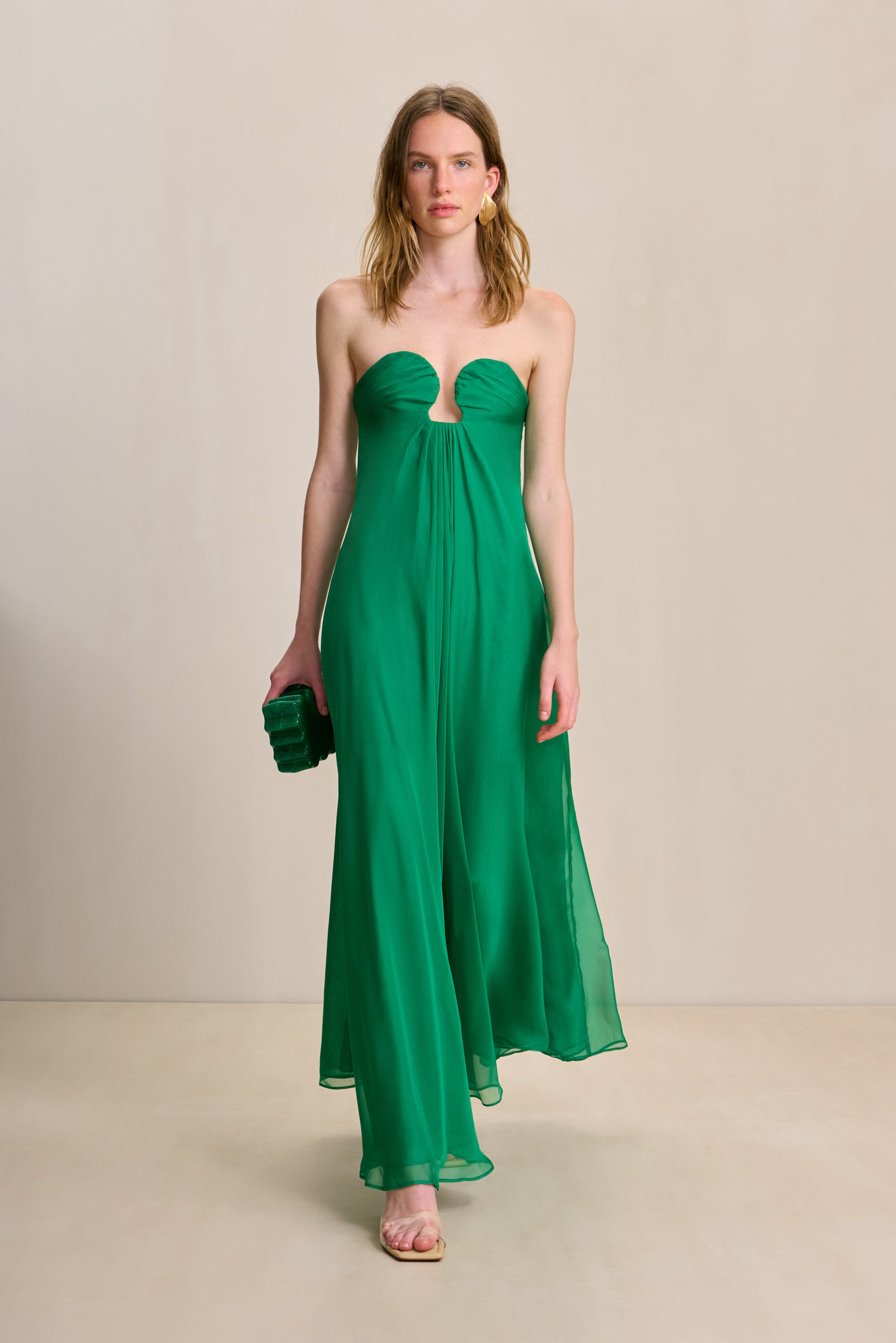 CULT GAIA MISA GOWN IN MALACHITE