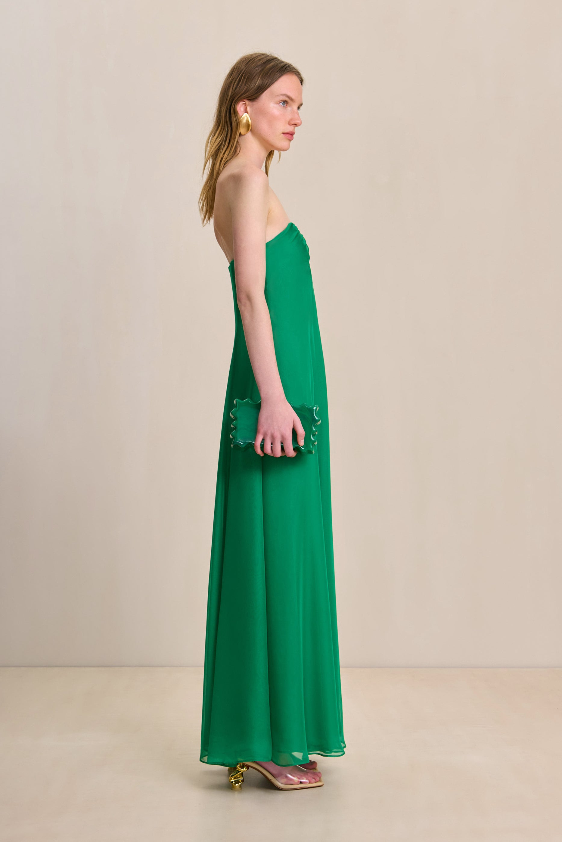 CULT GAIA MISA GOWN IN MALACHITE