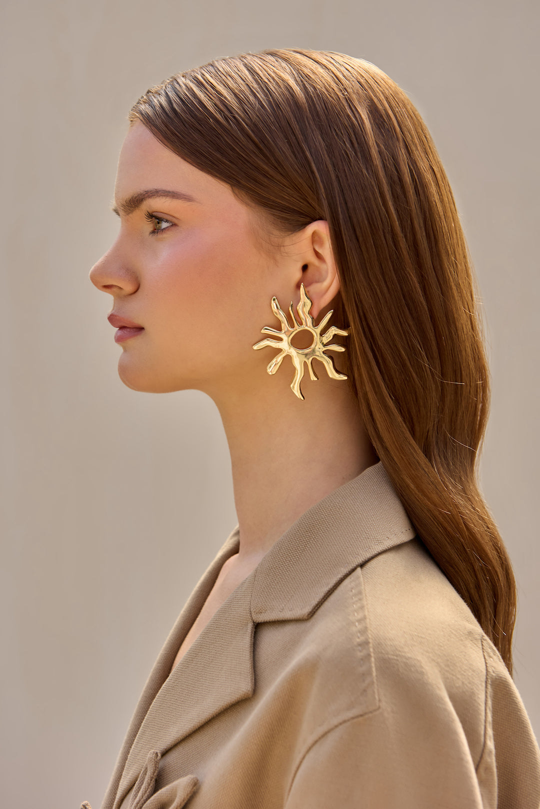 CULT GAIA SOLEIL EARRING IN SHINY BRASS