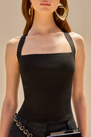 CRAWFORD KNIT TOP - BLACK