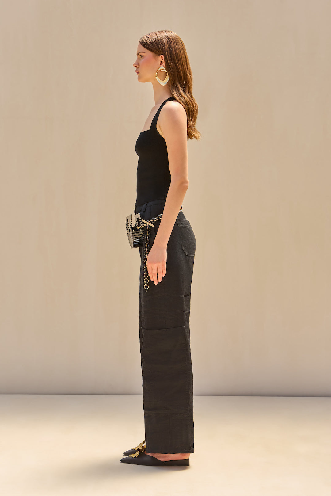 CULT GAIA CRAWFORD KNIT TOP IN BLACK
