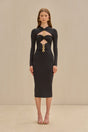 CULT GAIA RUKSHA KNIT DRESS IN BLACK