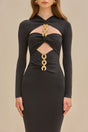 CULT GAIA RUKSHA KNIT DRESS IN BLACK