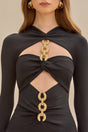 CULT GAIA RUKSHA KNIT DRESS IN BLACK