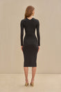CULT GAIA RUKSHA KNIT DRESS IN BLACK