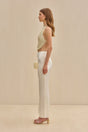 CULT GAIA KORA PANT IN OFF WHITE SILK