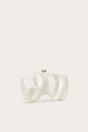 CULT GAIA SCRUNCH CLUTCH IN WHITE