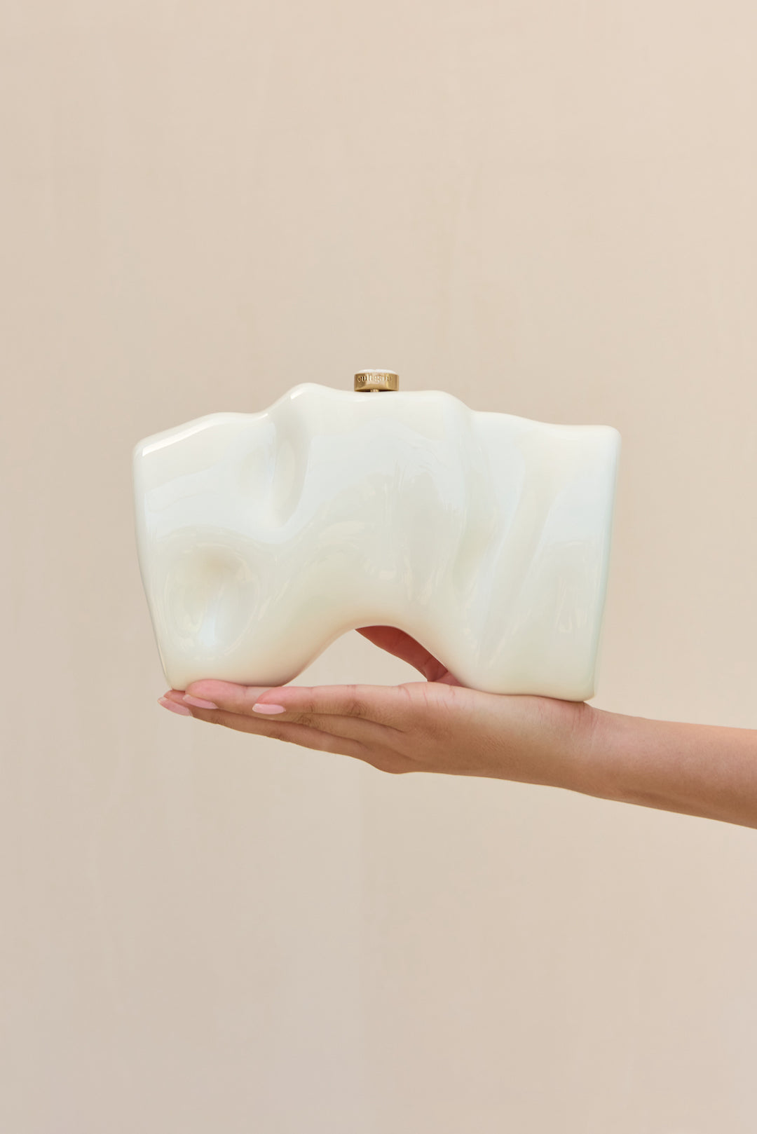 CULT GAIA SCRUNCH CLUTCH IN WHITE