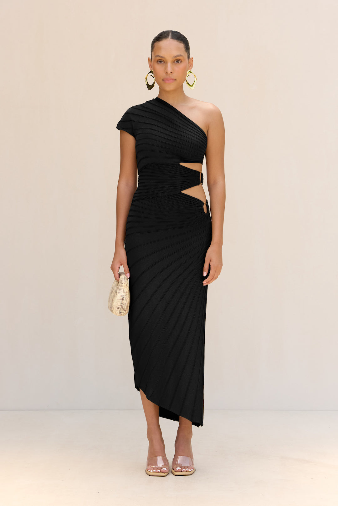 CULT GAIA LURENZ KNIT DRESS IN BLACK