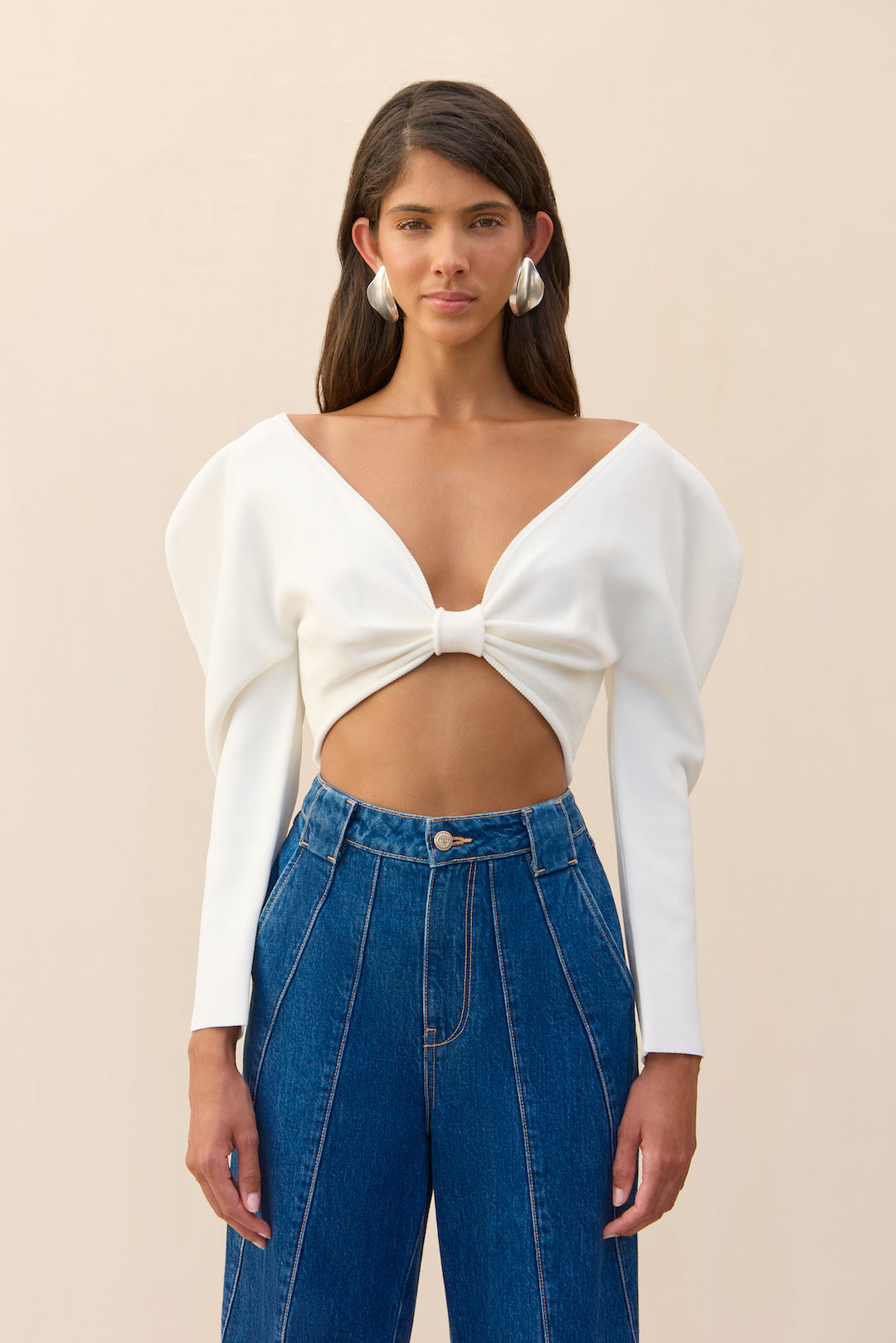 ELLIE KNIT TOP - OFF WHITE