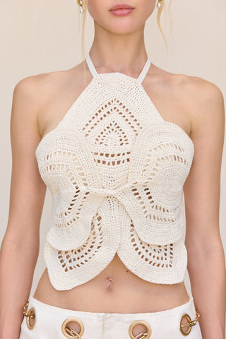 EMELIA CROCHET TOP - OFF WHITE
