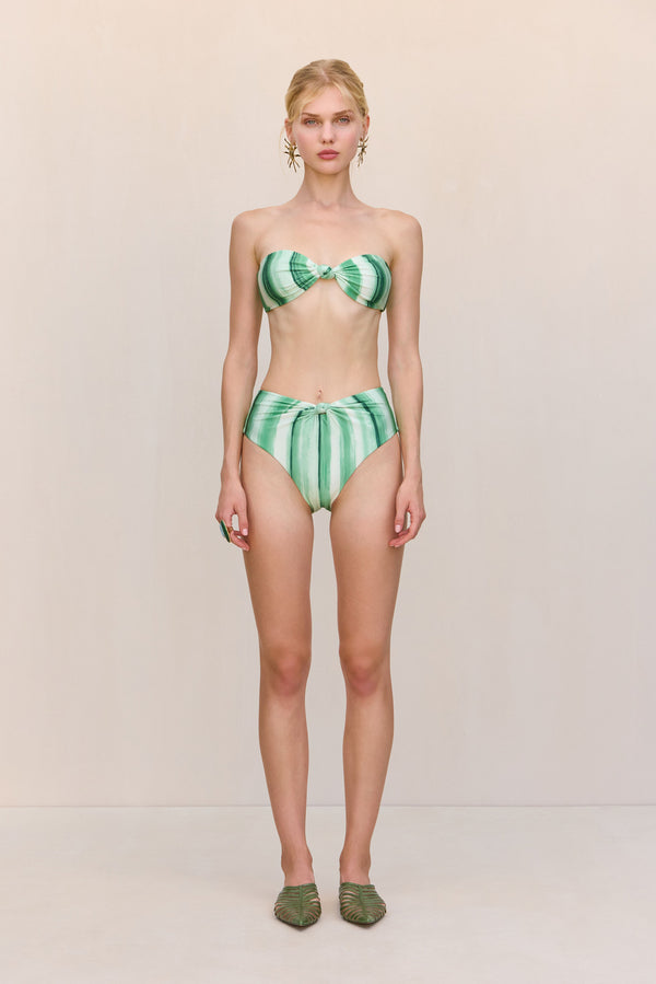 OSWIN BIKINI BOTTOM - CALLA LILY PAINTED STRIPE