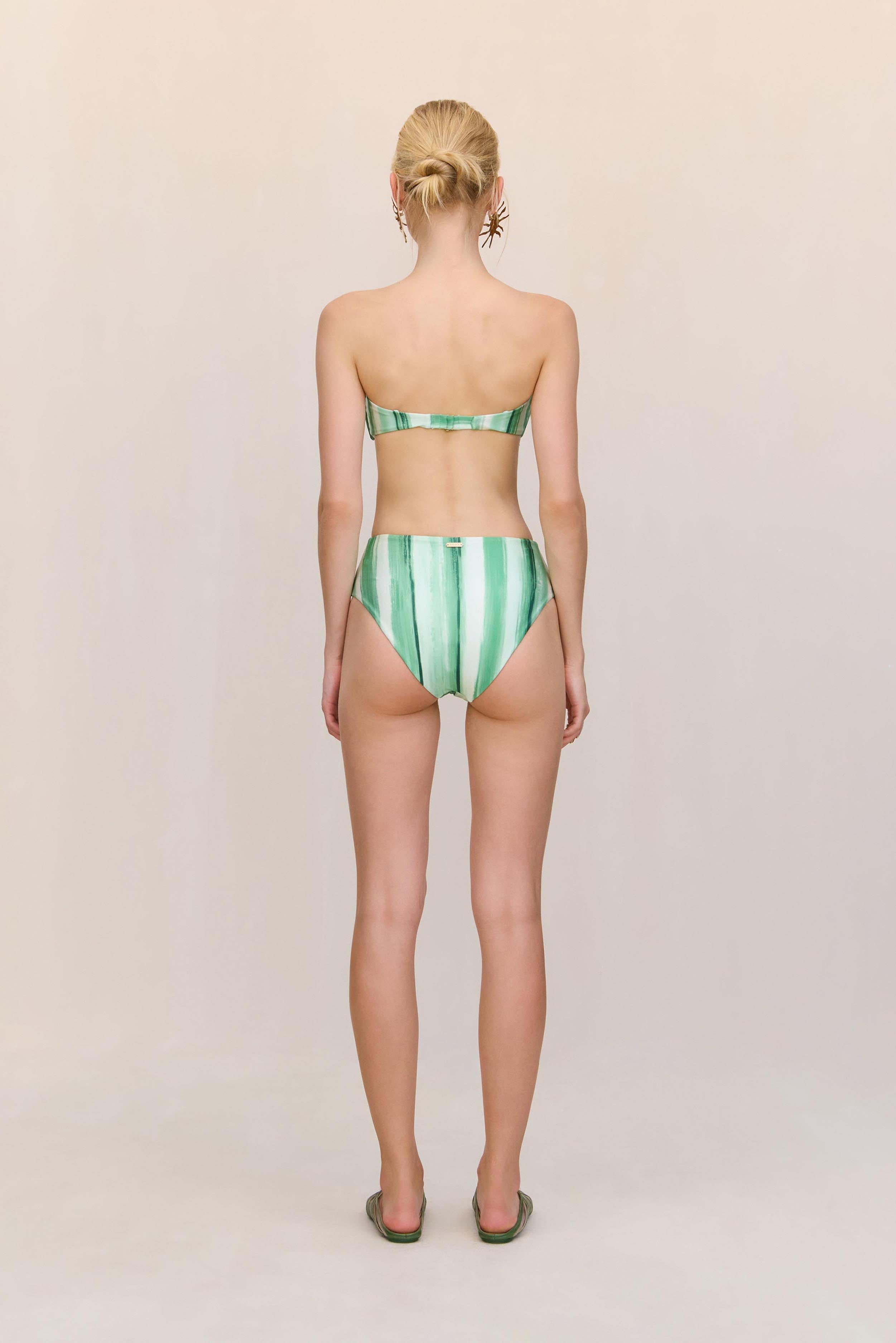 OSWIN BIKINI TOP - CALLA LILY PAINTED STRIPE