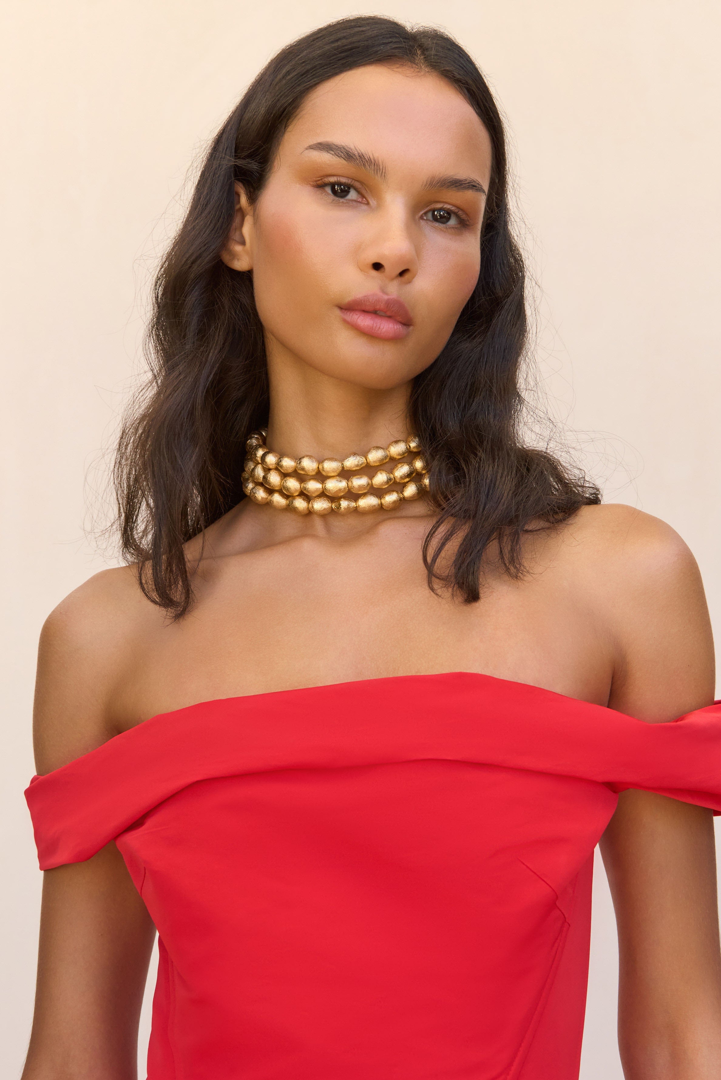 NORA CHOKER - GOLD FOILED WOOD