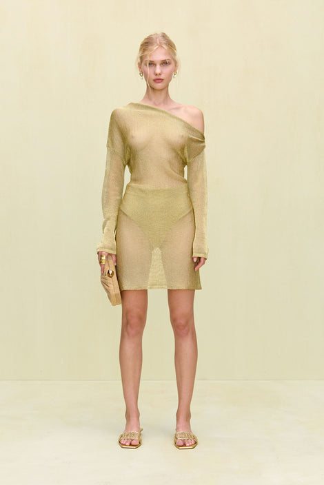 KARISHMA KNIT DRESS - GOLD