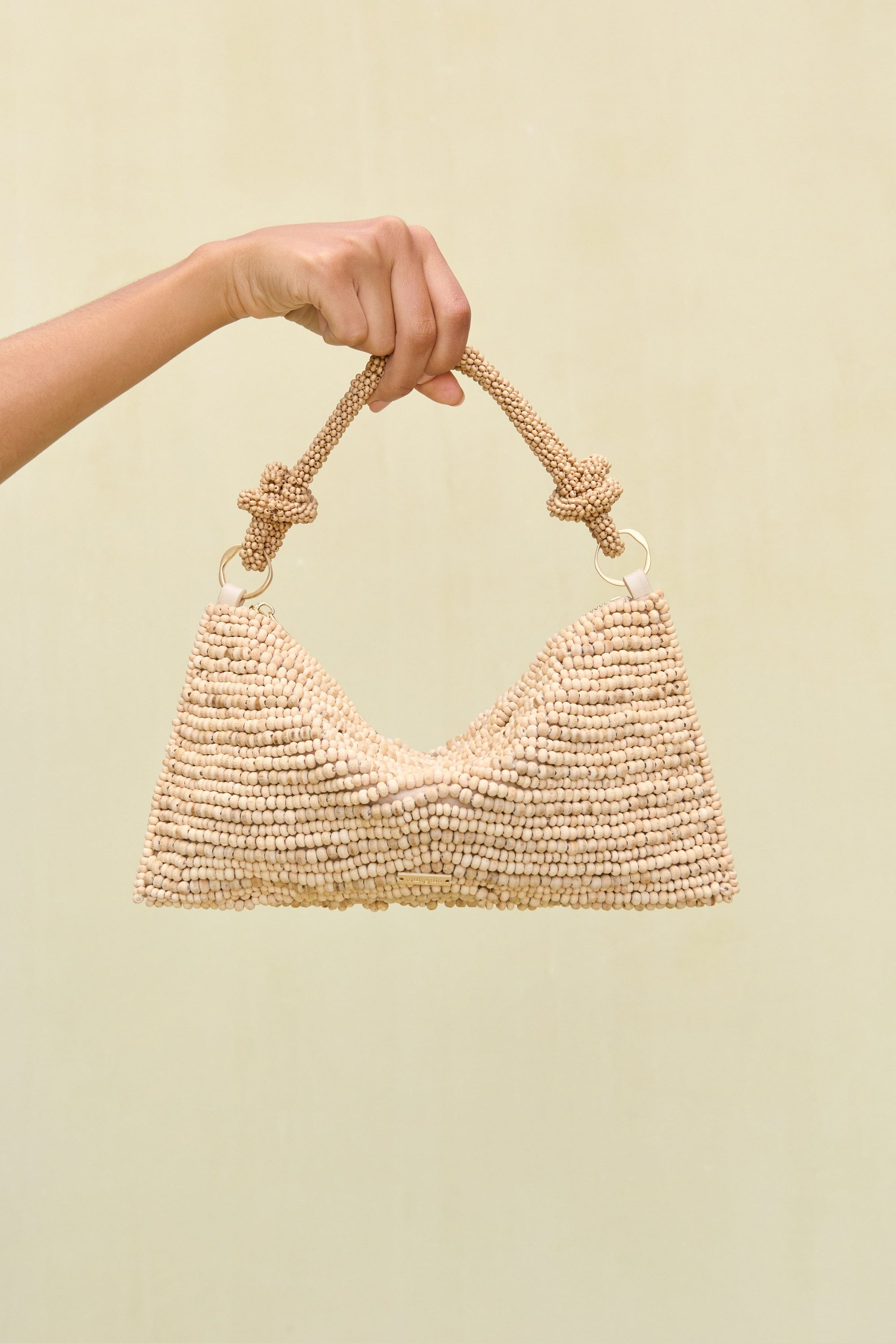 HERA NANO SHOULDER BAG - NATURAL WOOD BEAD MULTI
