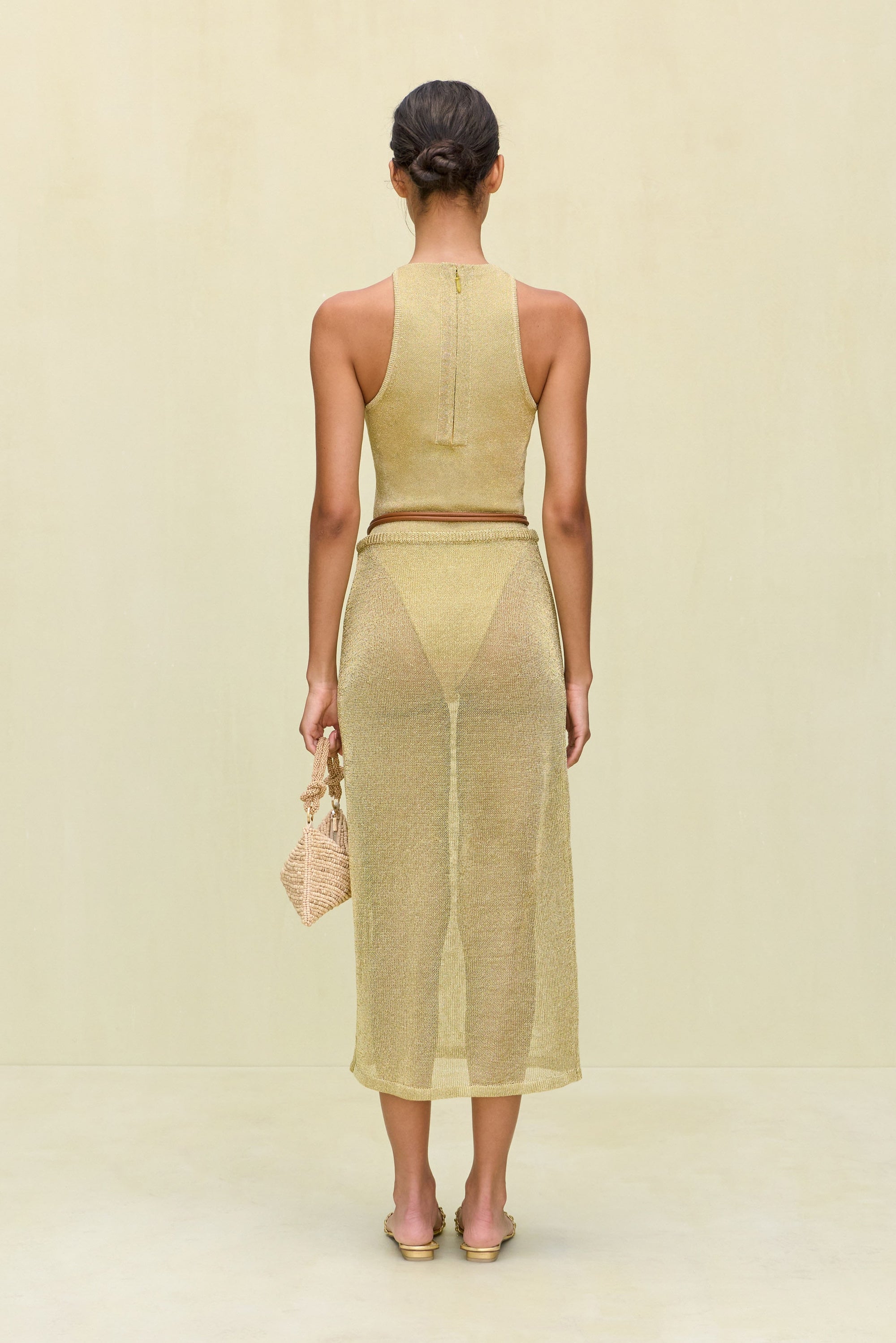 ANURA KNIT SKIRT - GOLD