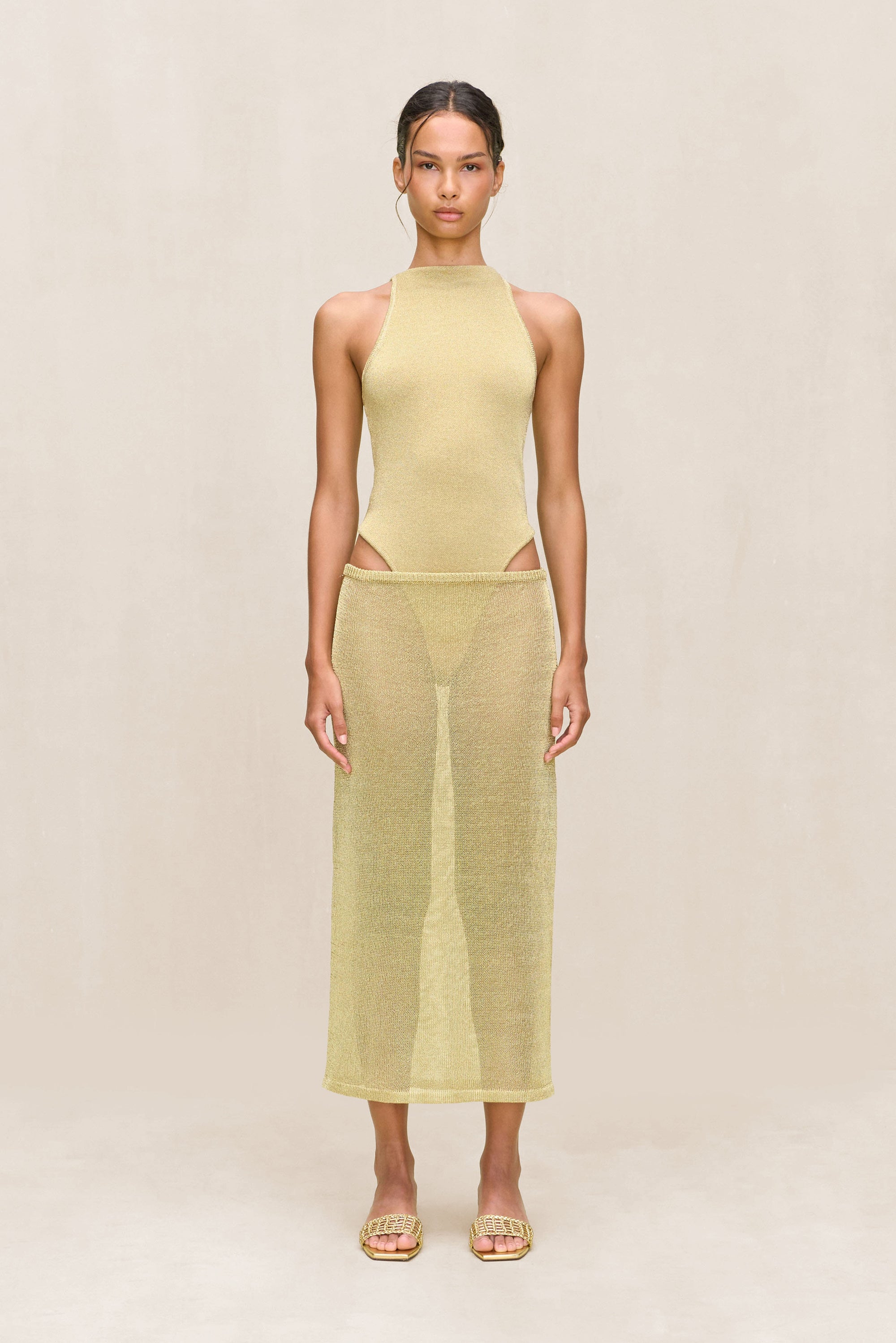 CASSIUS KNIT BODYSUIT - GOLD