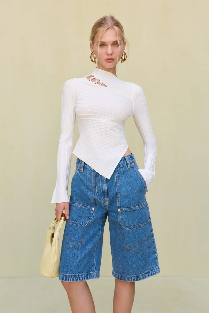 TAYLA KNIT TOP - OFF WHITE