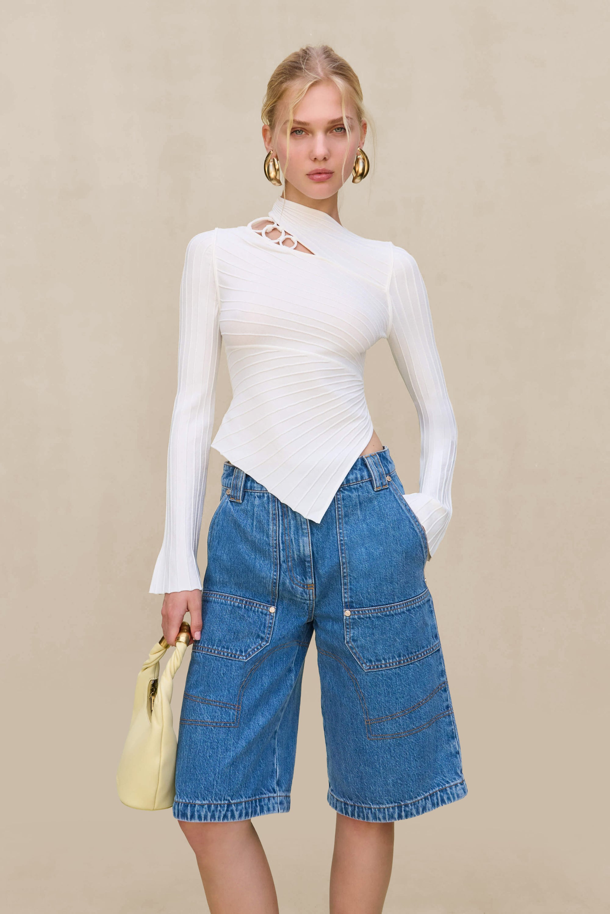 TAYLA KNIT TOP - OFF WHITE