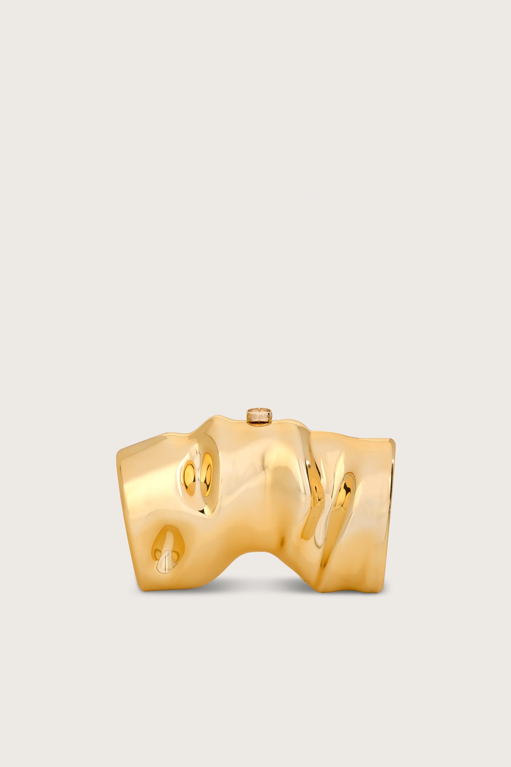 CULT GAIA SCRUNCH CLUTCH IN SHINY GOLD