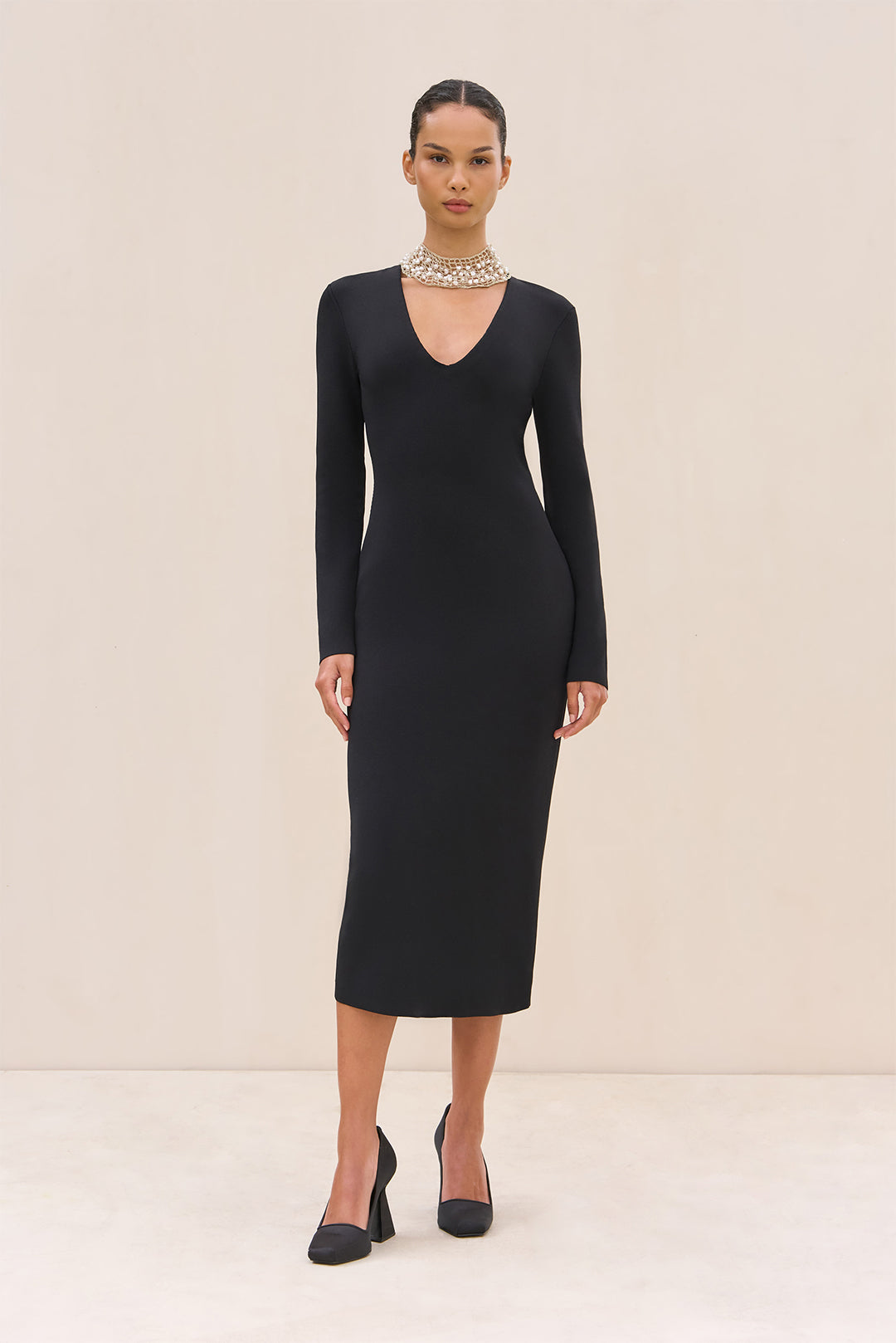 SHYLA KNIT DRESS - BLACK