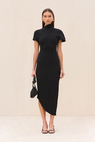 CHRYSTA KNIT DRESS - BLACK